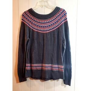 Gap cotton blend large gray crew neck sweater